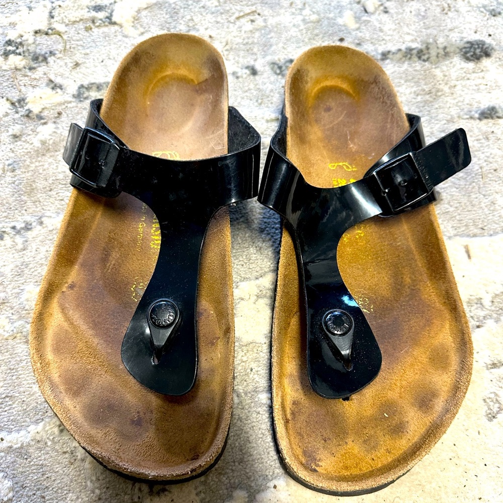 Birkenstock Gizeh Black Patent Leather 41